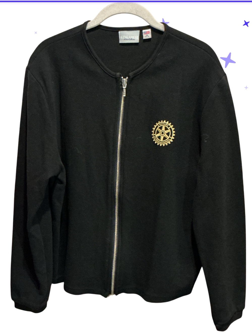 King Louie Ladies Collection VINTAGE Black Zip Up Jacket